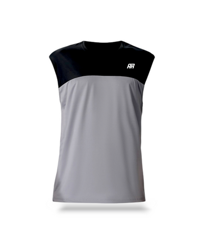 Ultra-Stretch Active Black Grey Tank Top