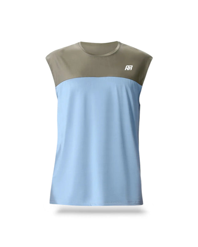 Ultra-Stretch Active Grey Blue Tank Top