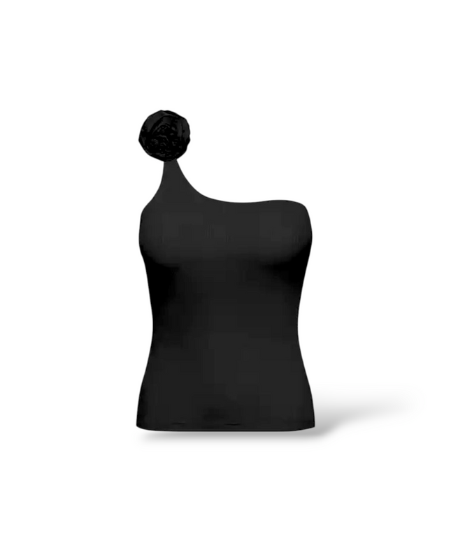 Camelia One-Shoulder Sleeveless Shirt ANJE REBEL
