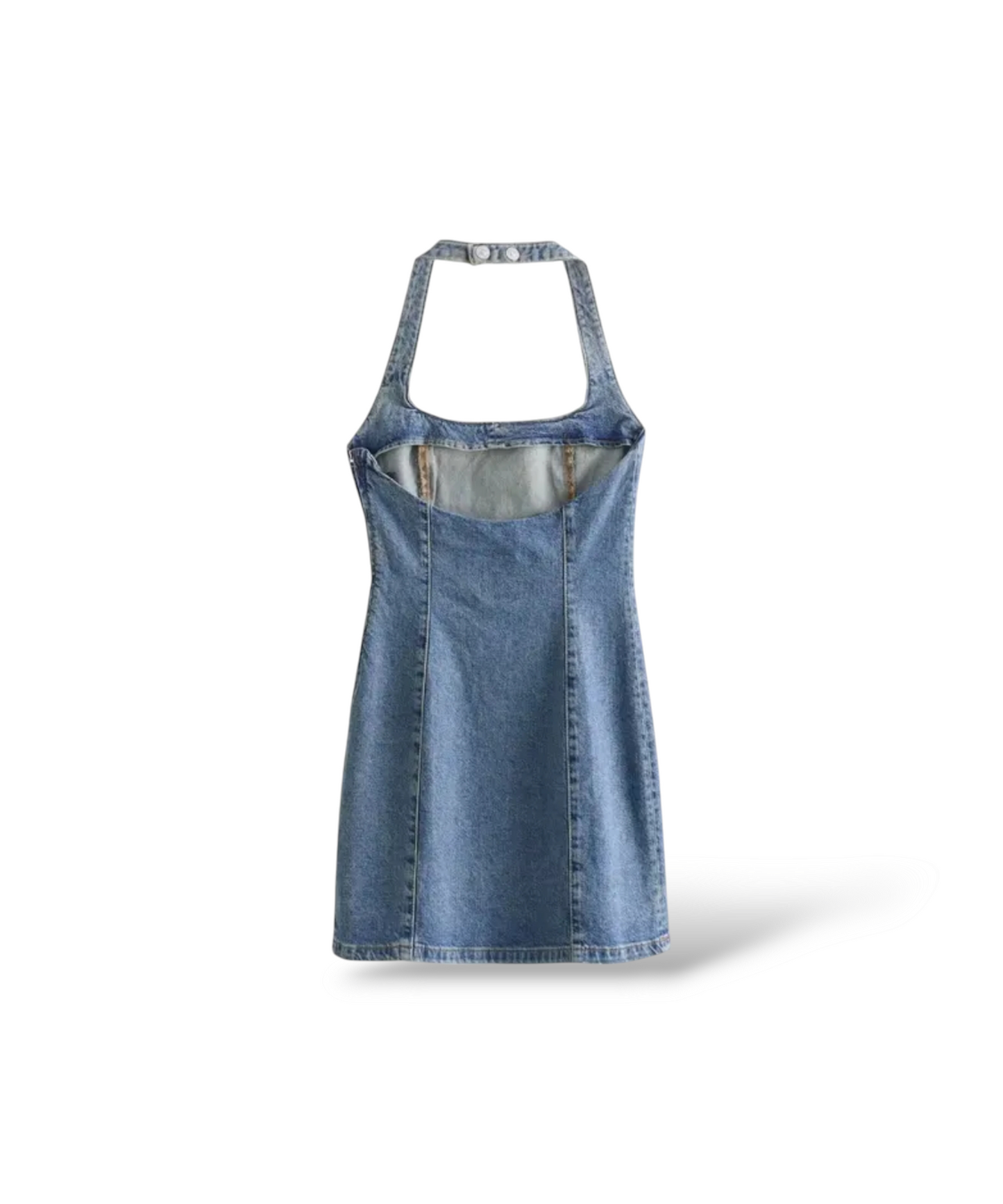 Halterneck Denim Dress