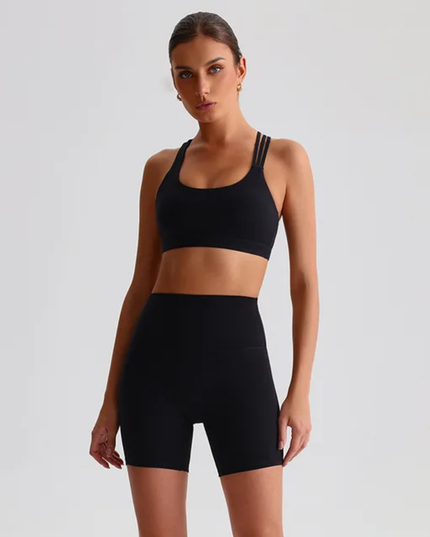 Cross-Back Sports Bra Shorts Set ANJE REBEL