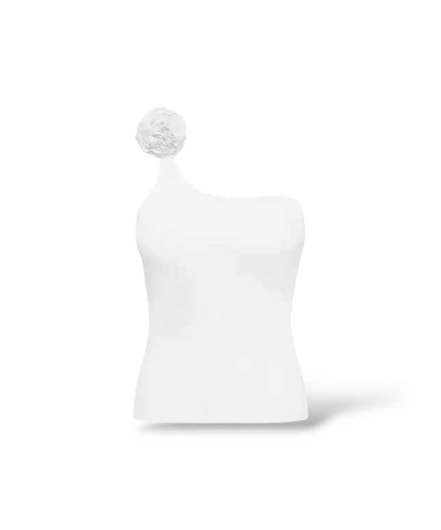 Camelia One-Shoulder Sleeveless Shirt ANJE REBEL