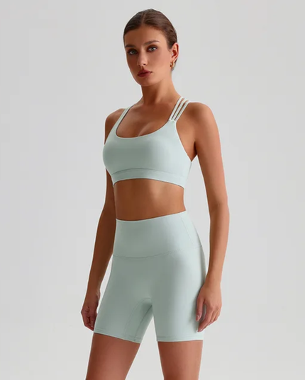 Cross-Back Sports Bra Shorts Set ANJE REBEL