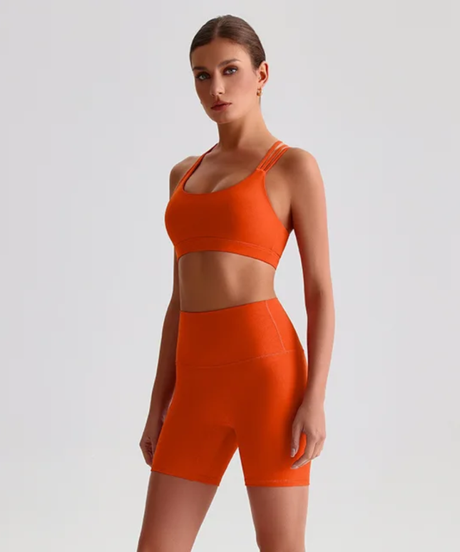Cross-Back Sports Bra Shorts Set ANJE REBEL