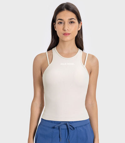 Halter-Neck Cropped Tank Top