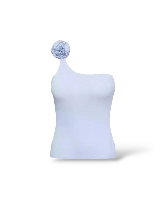 Camelia One-Shoulder Sleeveless Shirt ANJE REBEL
