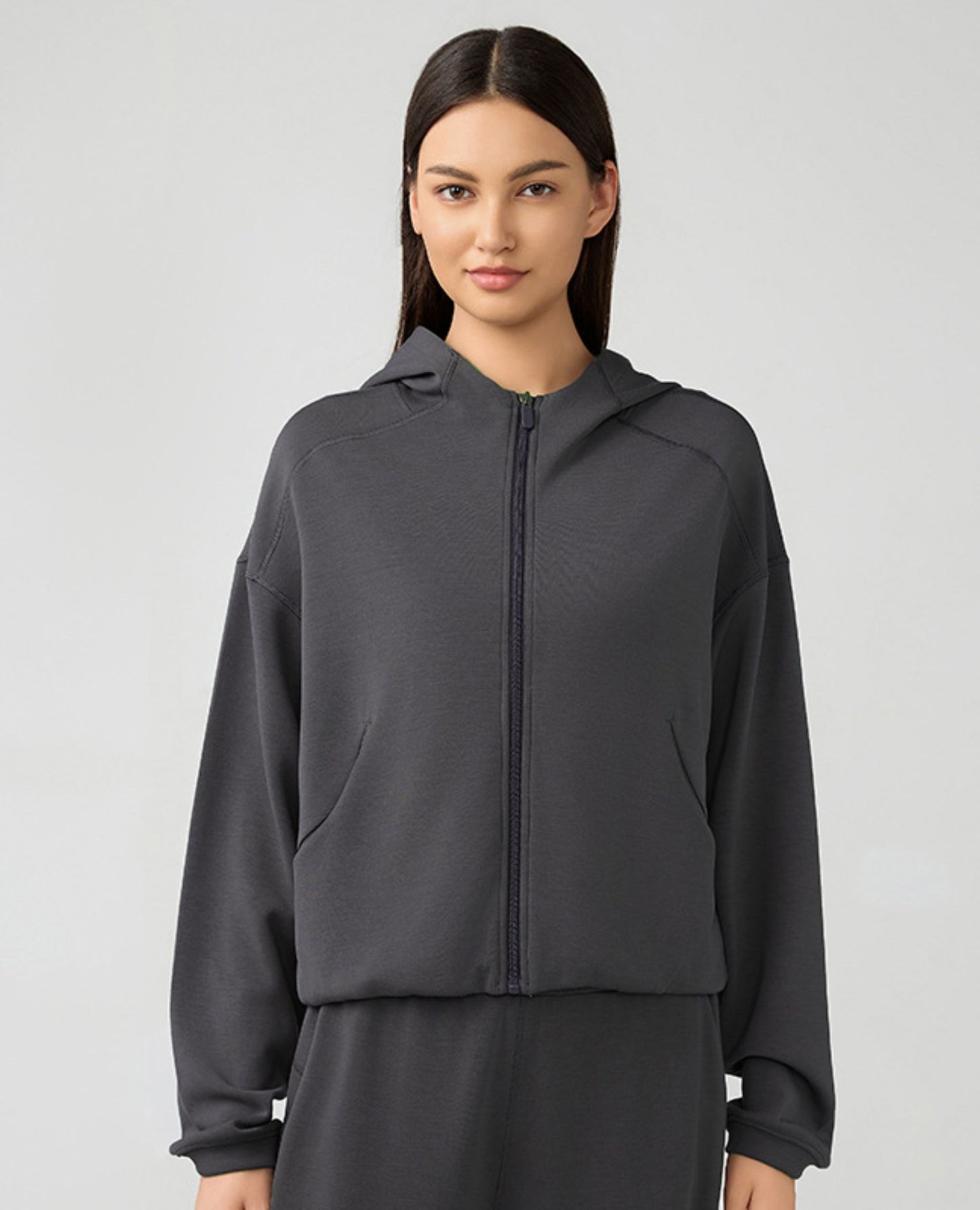 Athletic Hooded Zip Up Jacket - ANJE REBEL