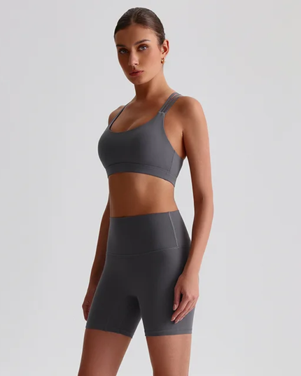 Cross-Back Sports Bra Shorts Set ANJE REBEL