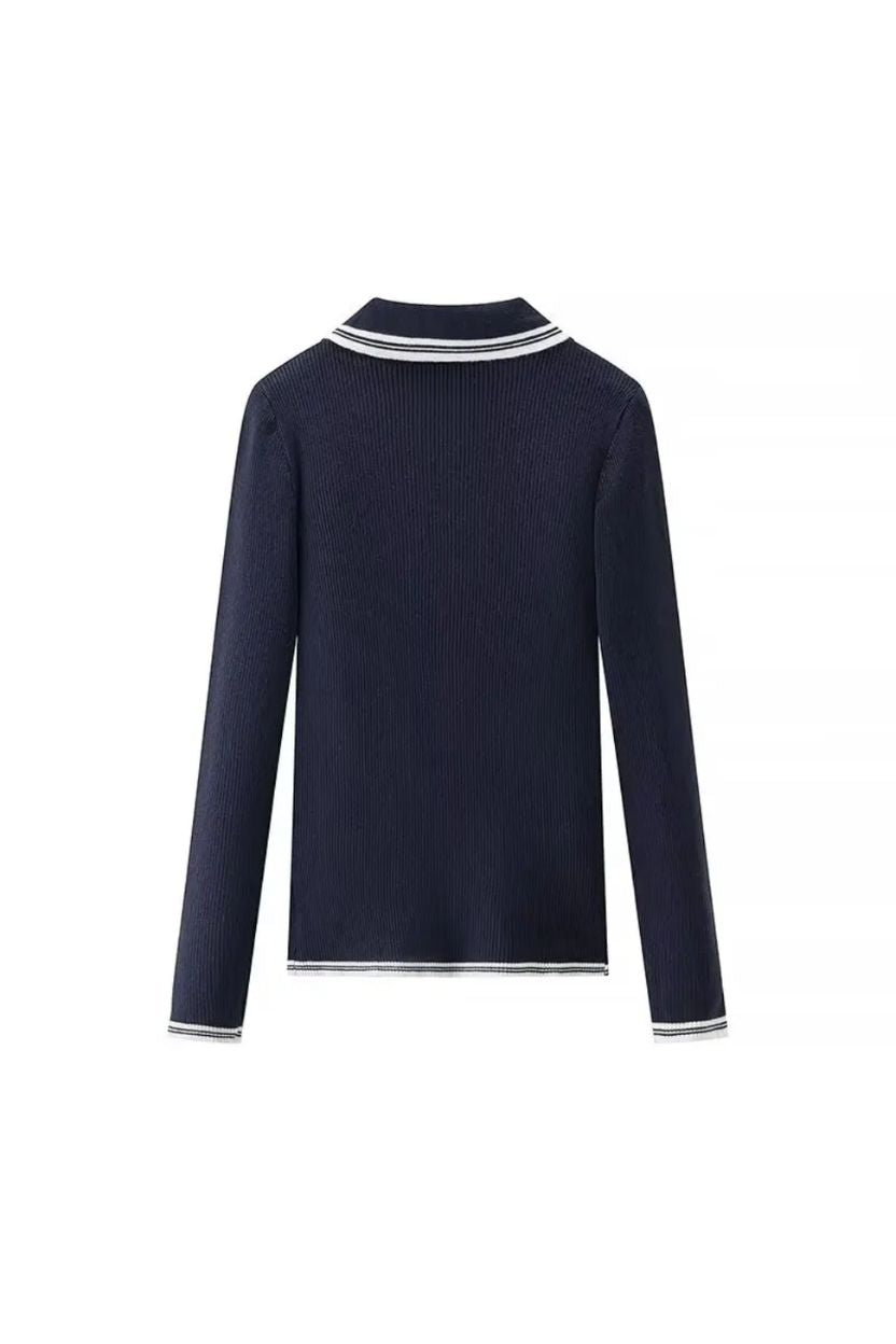 Collared Oxford Nautical Sweater Shirt ANJE REBEL