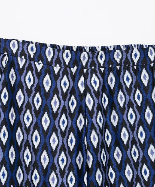 Kiowa Printed Wide-Legged Satin Pants ANJE REBEL