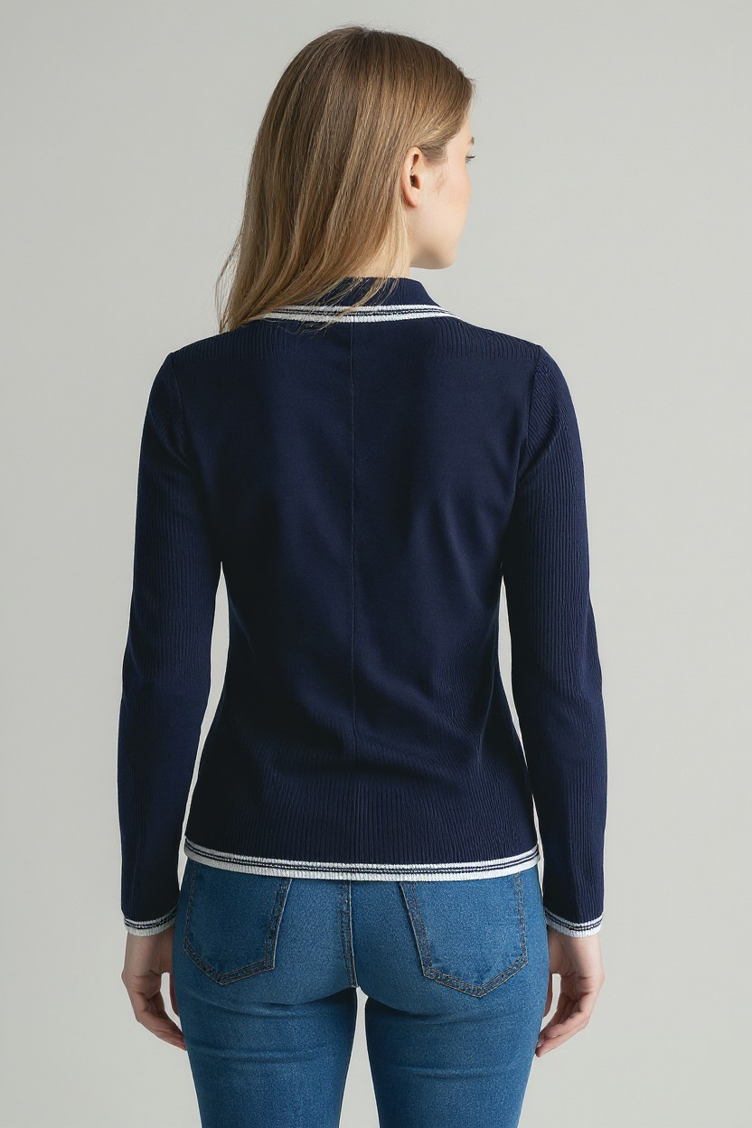 Collared Oxford Nautical Sweater Shirt ANJE REBEL